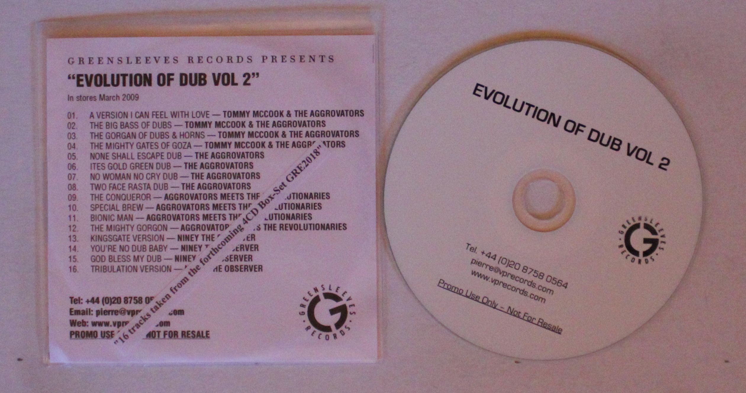 Evolution Of Dub Volume 2 UK ADV CDR 2009 16-Track Sampler Dub 