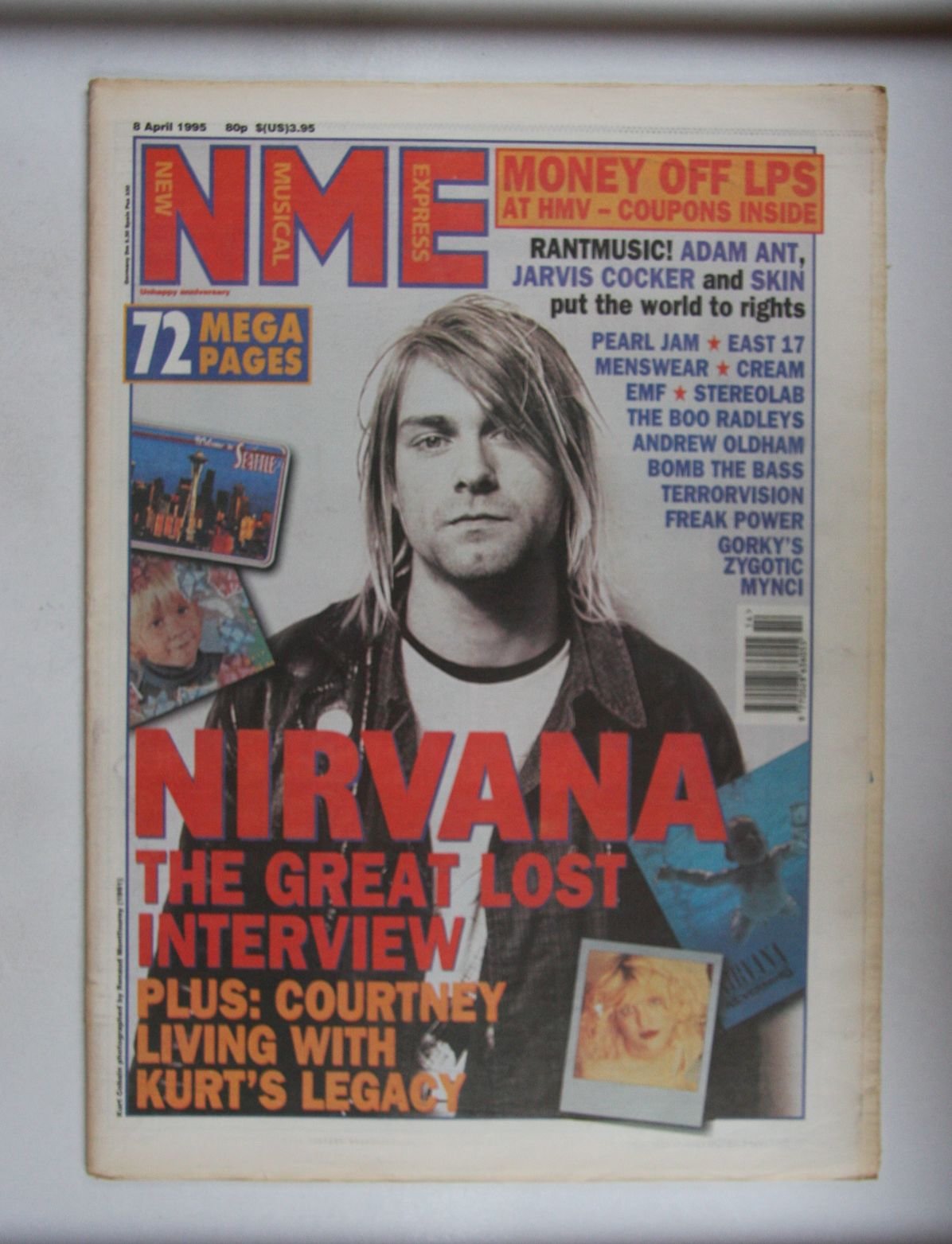 NIRVANA NME MMセット Cobain nixon now新聞 UK NME Magazine 8 April 1995 Nirvana Kurt Cobain The Great
