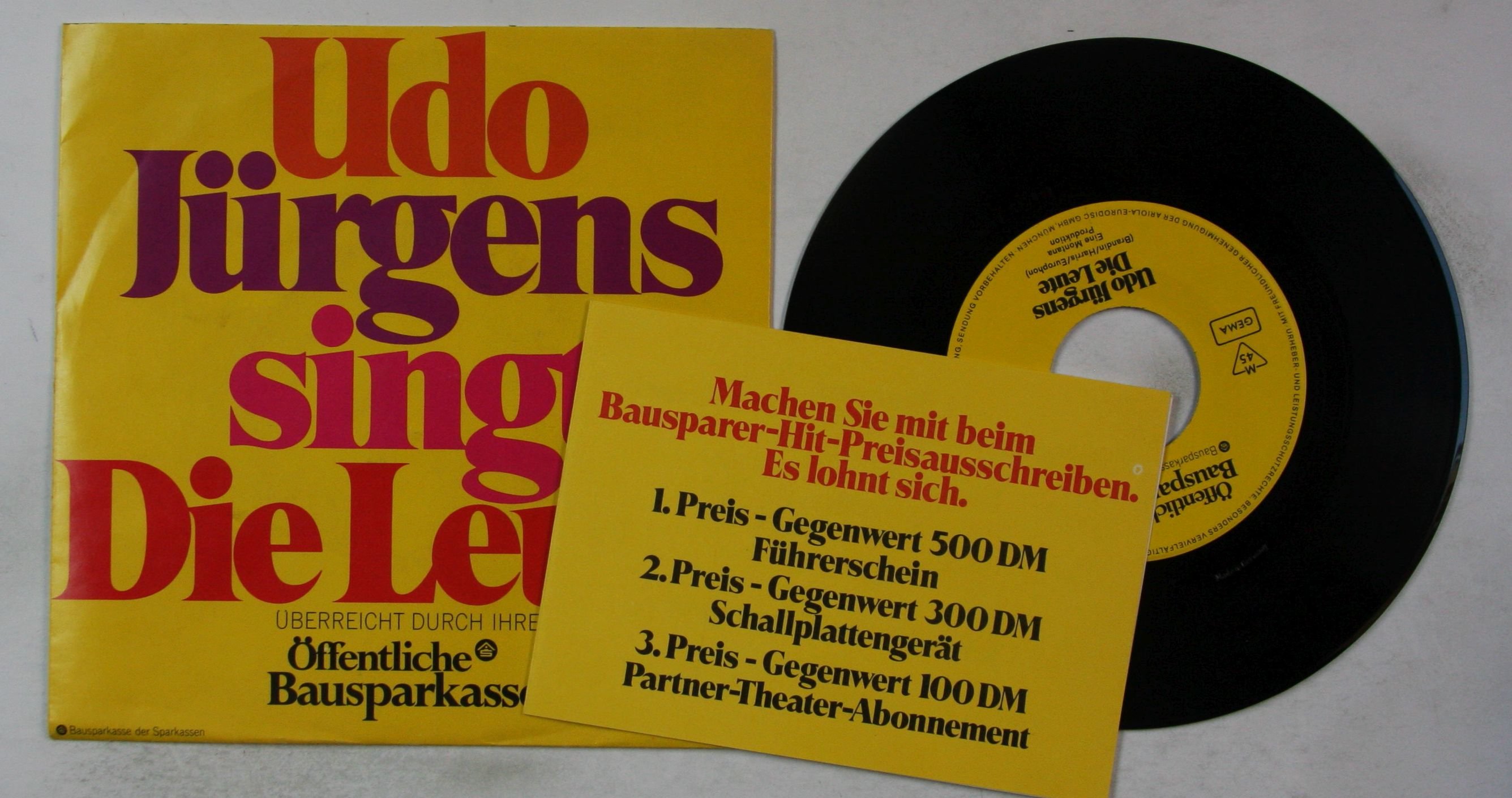 Udo Jürgens people Ger 7 Inch Vinyl Single promo-only ...
