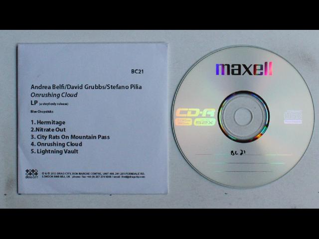 Andrea Belfi/Grubbs/Pilia Onrushing Cloud US Adv CDR 2014 Post Rock Experimental