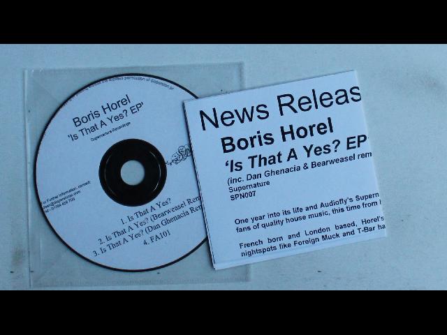 Boris Horel Is That A Yes? EP Spain Adv CDR 2008 + Insert Tech House Minimal