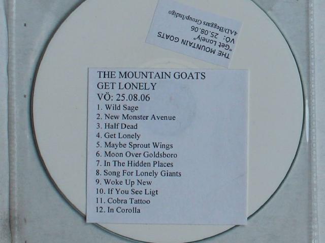 The Mountain Goats Get Lonely Ger Adv CDR 2006 Indie Folk 4AD