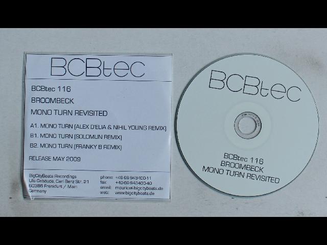 Broombeck Mono Turn Revisited GER ADV CDR Single 2009 House Electro