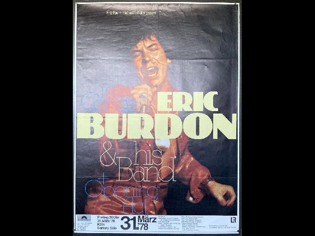 Eric Burdon Original Concert Poster Köln Sartory Säle 31. März '78 60x84cm