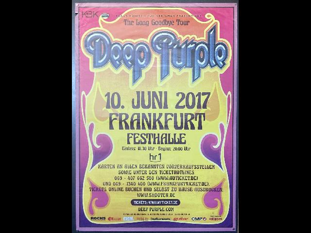 Deep Purple Original Concert Poster Frankfurt Festhalle 10. Juni 2017 59x84cm
