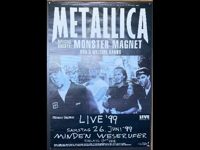 Metallica Original Concert Poster Minden 26. Juni 1999 59x84cm Monster Magnet
